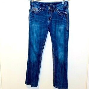 Sliver Jeans Suki Flap 17" Embellished Jeans Size 28